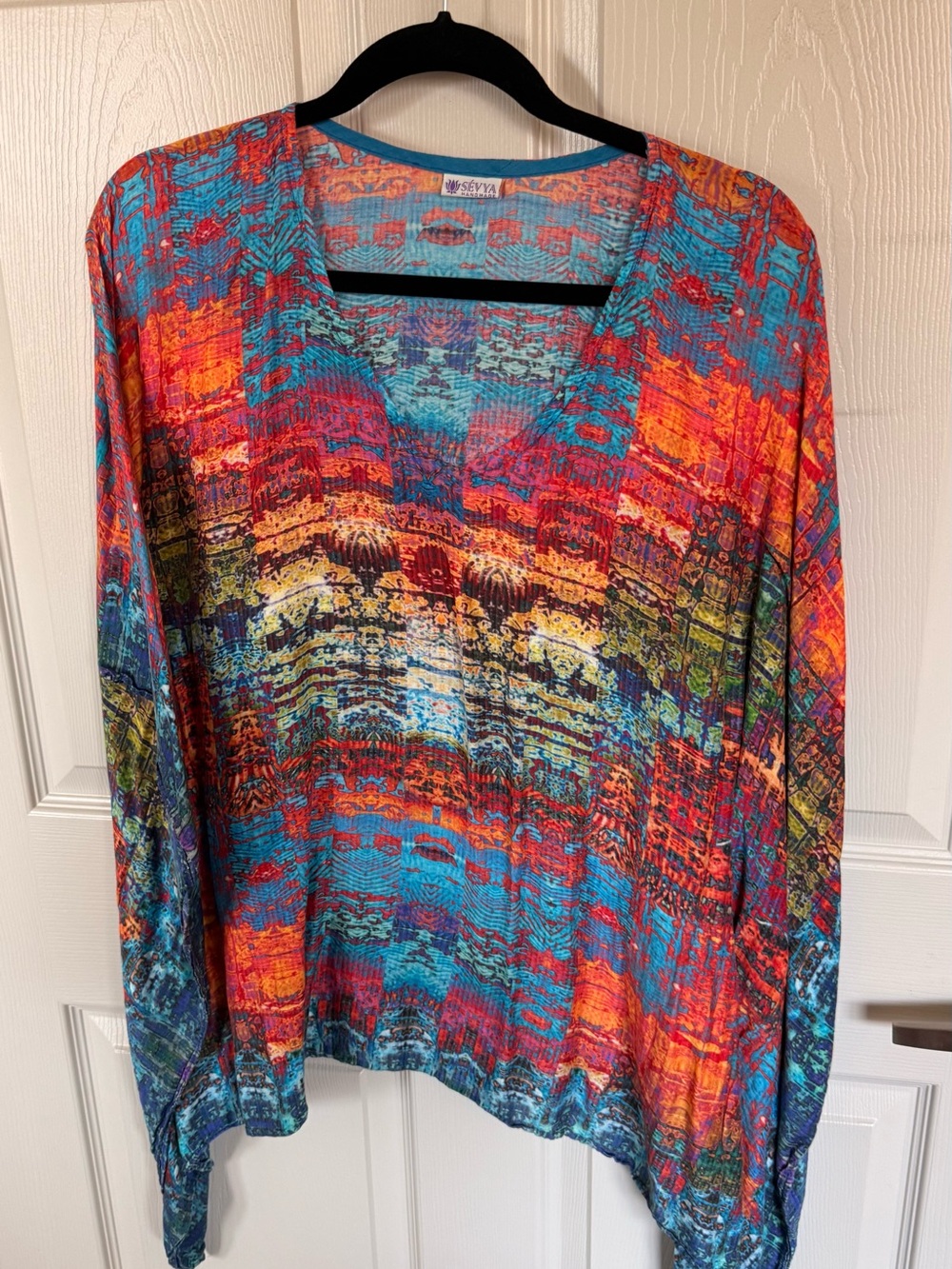 Multicolor V-Neck Women's Top
